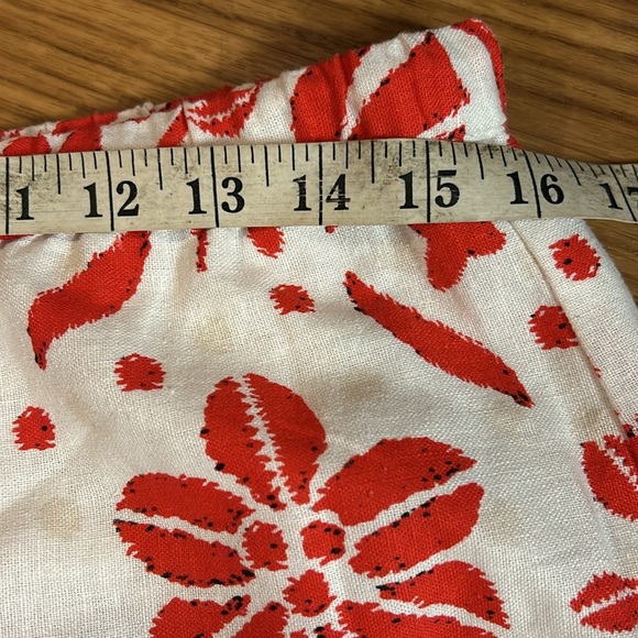 Cupcake and Cashmere Two Purce Red/White Floral Linen Skirt Set SZ Large - Picture 10 of 13